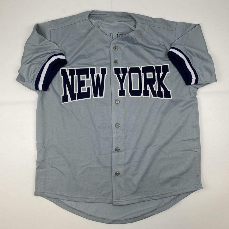 Autographed/Signed Gerrit Cole New York Grey Baseball Jersey JSA COA