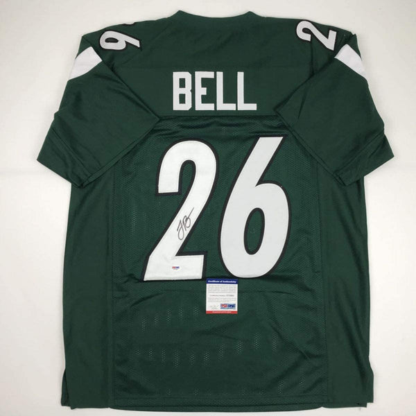 Autographed/Signed Le'Veon LeVeon Bell New York Green Football Jersey PSA/DNA COA