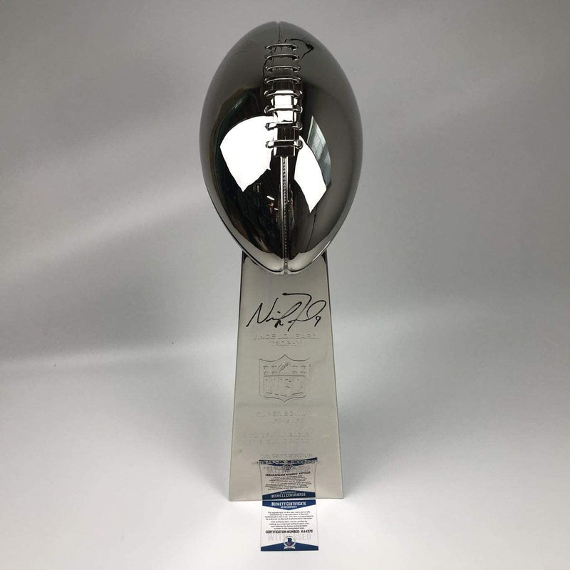 Autographed/Signed Nick Foles Full Size F/S Replica Super Bowl 52 LII Lombardi Trophy Philadelphia Eagles Beckett BAS COA