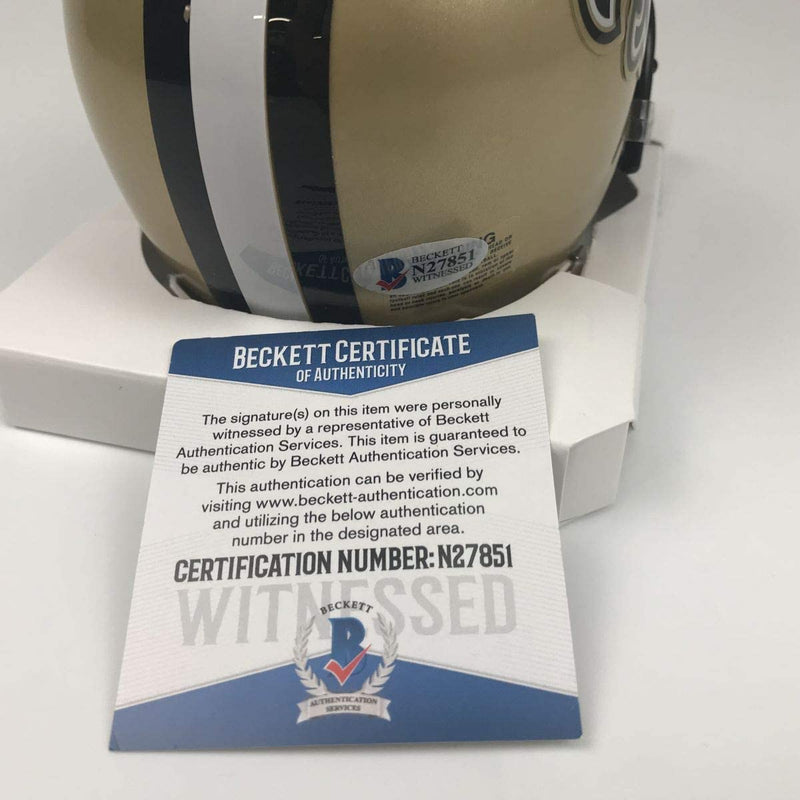 Autographed/Signed Marshon Lattimore New Orleans Saints Football Mini Helmet Beckett BAS COA