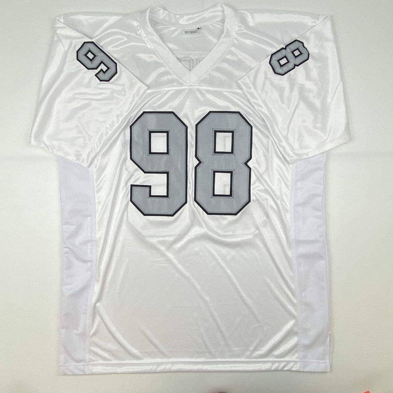 Autographed/Signed Maxx Crosby Las Vegas Oakland Color Rush Football Jersey JSA COA