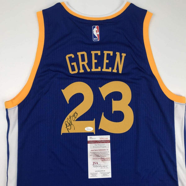 Autographed/Signed Draymond Green Golden State Blue Basketball Jersey JSA COA