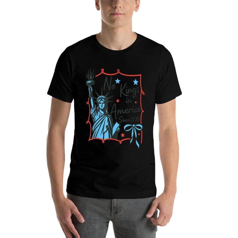 No Kings in America Since 1776 Liberty Patriotic  Polyester Blend T-Shirt