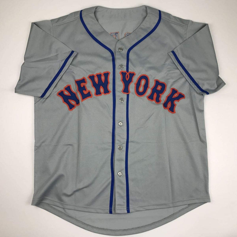 Autographed/Signed Dwight Doc Gooden New York Grey Baseball Jersey JSA COA