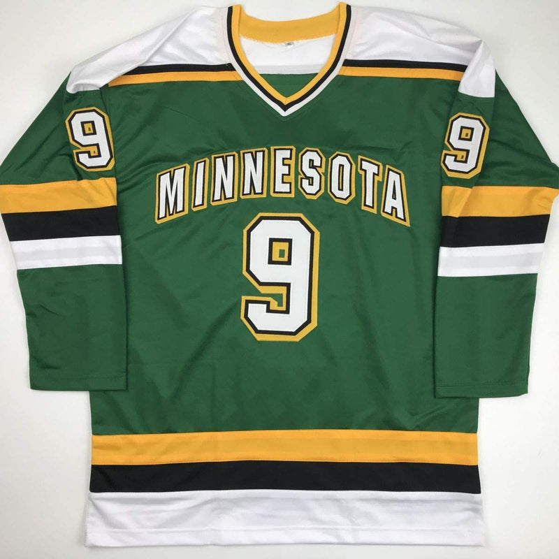 Autographed/Signed Mike Modano HOF 2014 Minnesota Green Hockey Jersey Beckett BAS COA