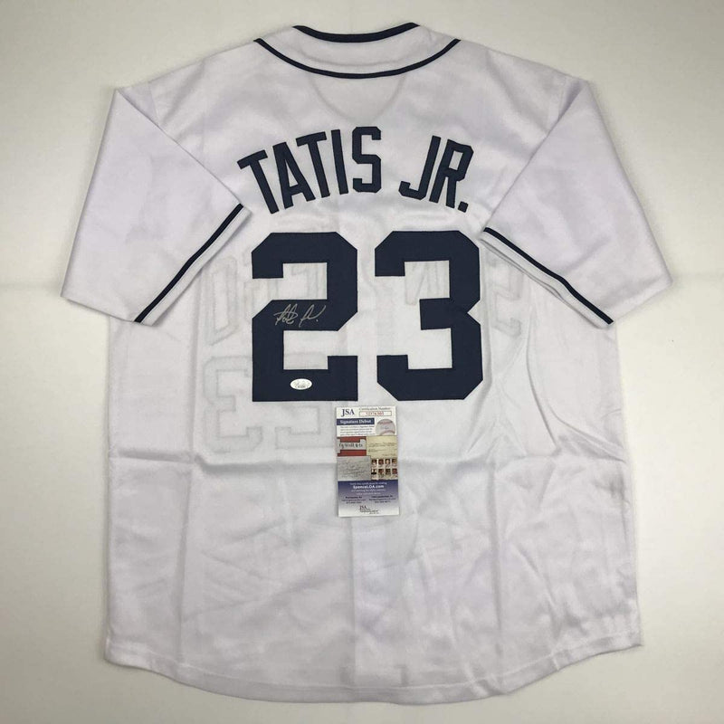 Autographed/Signed Fernando Tatis Jr. San Diego White Baseball Jersey JSA COA