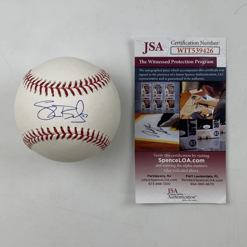 Autographed/Signed Shane Bieber Rawlings Official Major League Baseball ROML JSA COA