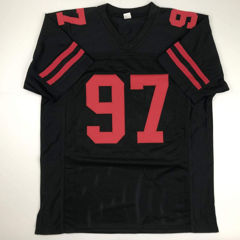 Autographed/Signed Nick Bosa San Francisco Black Football Jersey JSA COA