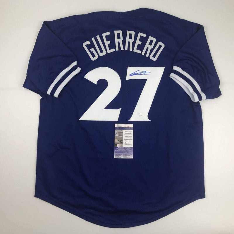 Autographed/Signed Vladimir Vlad Guerrero Jr. Toronto Blue Baseball Jersey JSA COA
