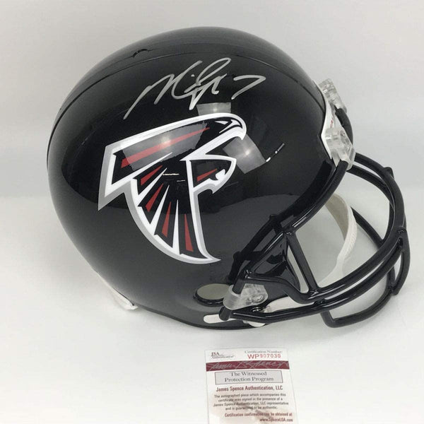 Autographed/Signed Michael Mike Vick Atlanta Falcons Full Size FS F/S Replica Football Helmet JSA COA
