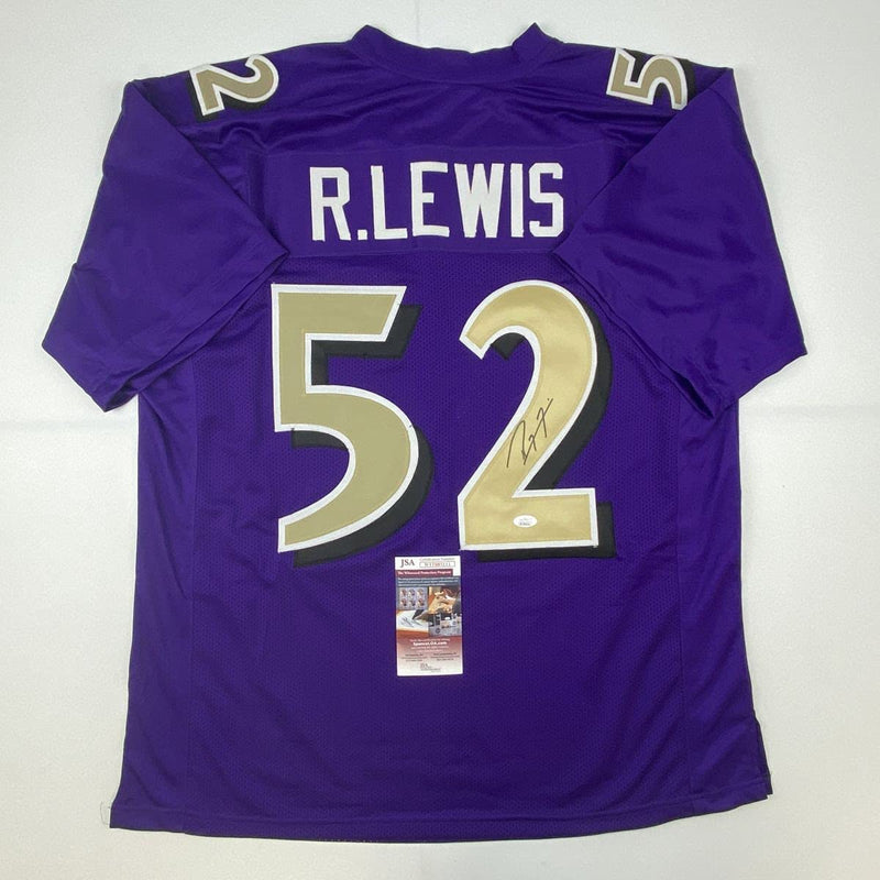 Autographed/Signed Ray Lewis Baltimore Color Rush Football Jersey JSA COA