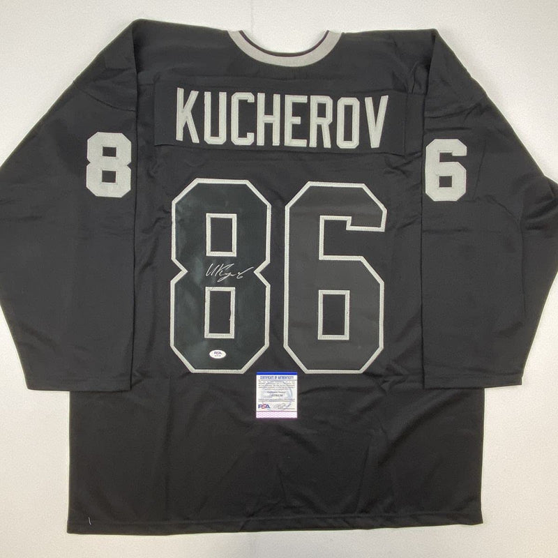 Autographed/Signed Nikita Kucherov Tampa Bay Black Hockey Jersey PSA/DNA COA