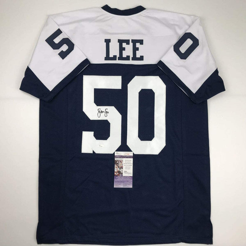 Autographed/Signed Sean Lee Dallas Thanksgiving Day Football Jersey JSA COA