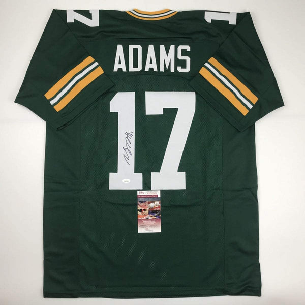 Autographed/Signed Davante Adams Green Bay Green Football Jersey JSA COA