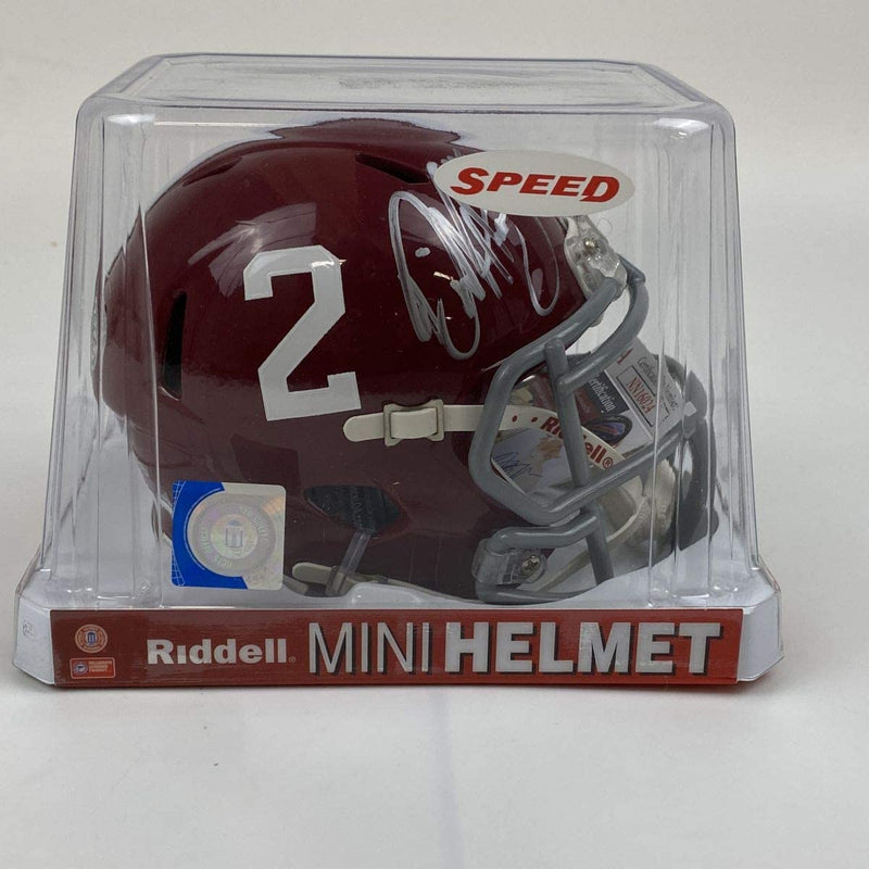 Autographed/Signed Derrick Henry Alabama Crimson Tide Mini College Football Helmet JSA COA