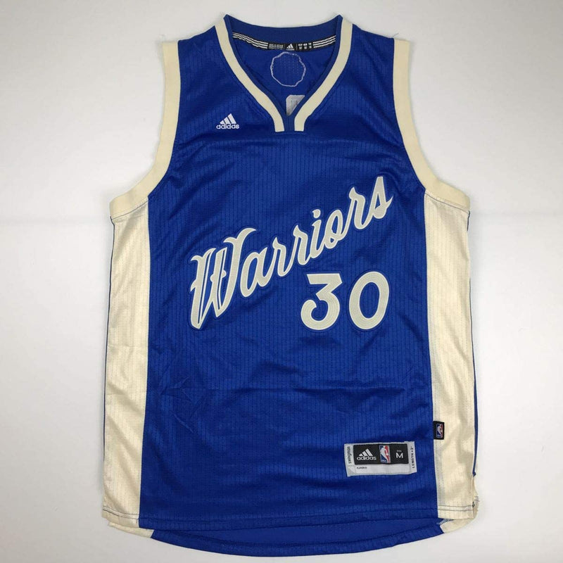 Autographed/Signed Stephen Steph Curry Golden State Blue Christmas Day Basketball Jersey JSA COA/LOA