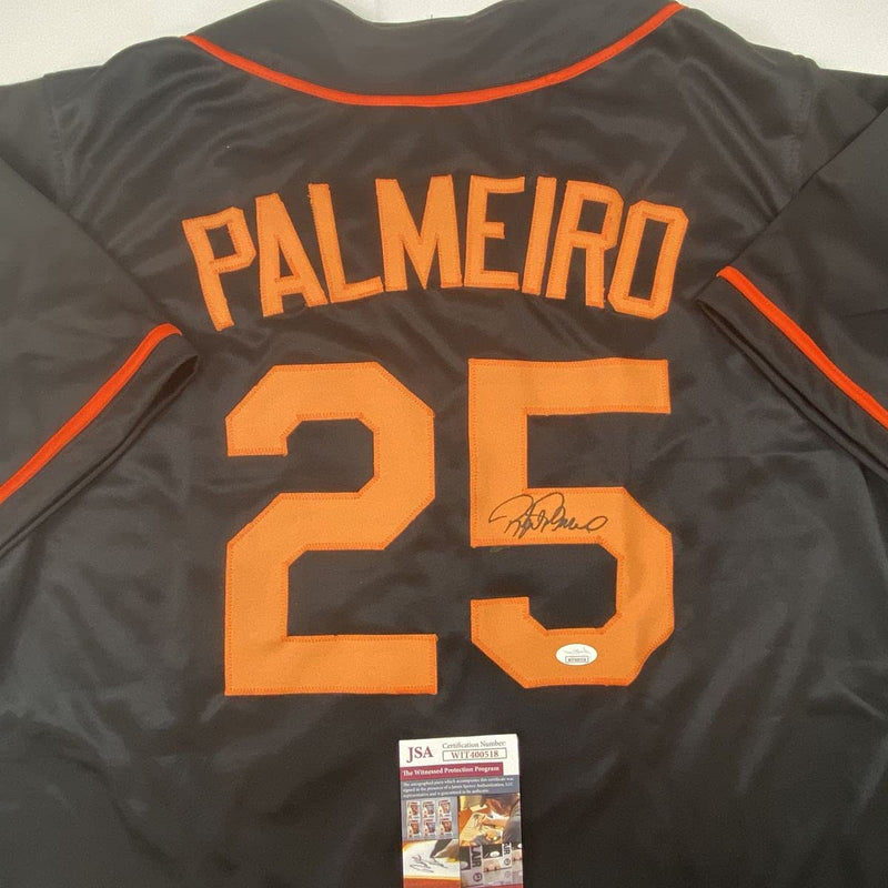 Autographed/Signed Rafael Palmeiro Baltimore Black Baseball Jersey JSA COA