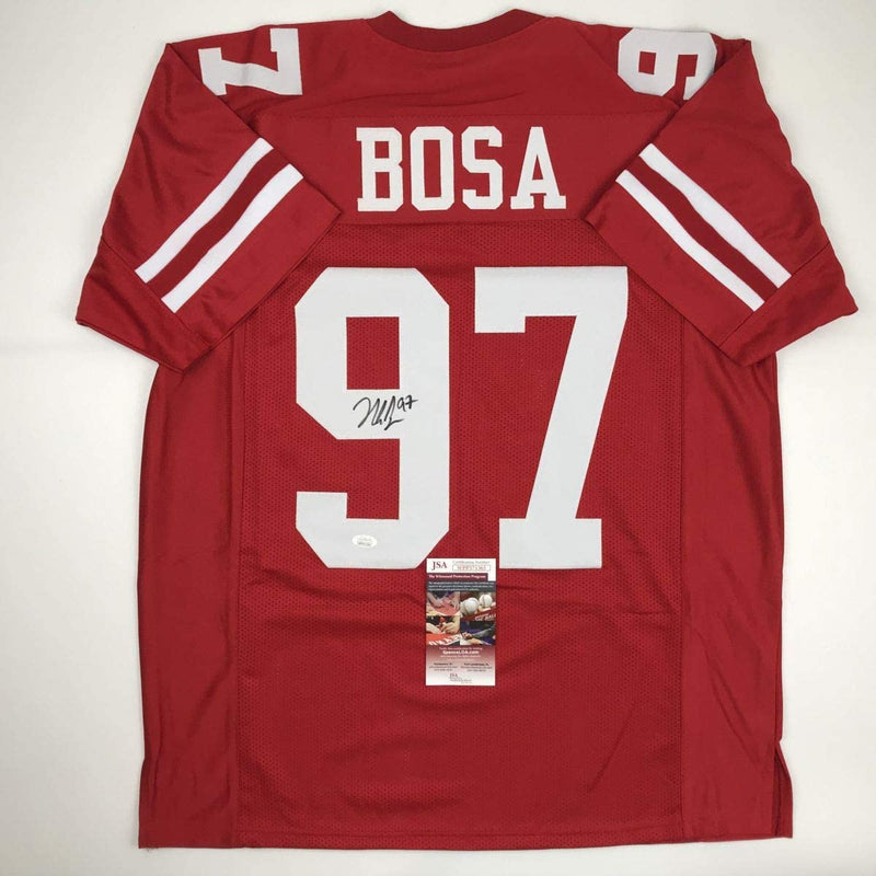 Autographed/Signed Nick Bosa San Francisco Red Football Jersey JSA COA