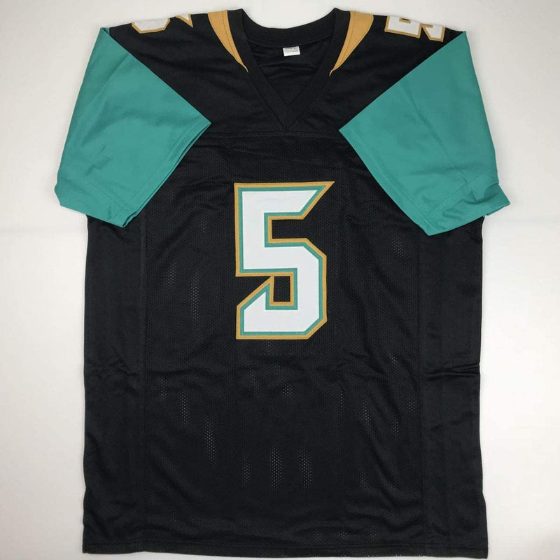 Autographed/Signed Blake Bortles Jacksonville Black Football Jersey Beckett BAS COA