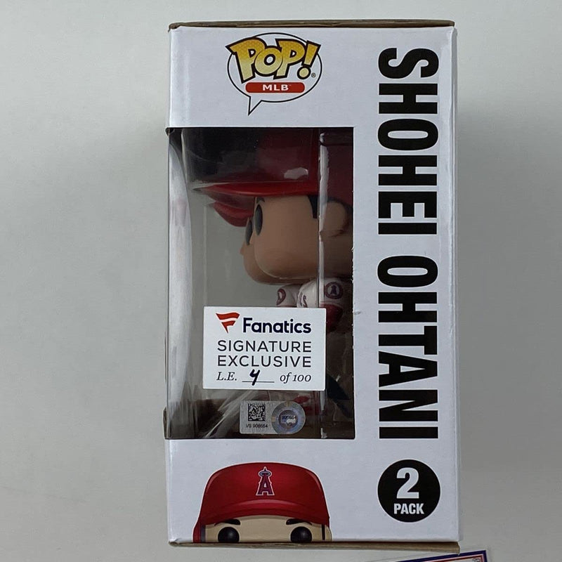 Autographed/Signed Shohei Ohtani Los Angeles Angels of Anaheim Funko Pop Baseball Figurine Fanatics COA Auto