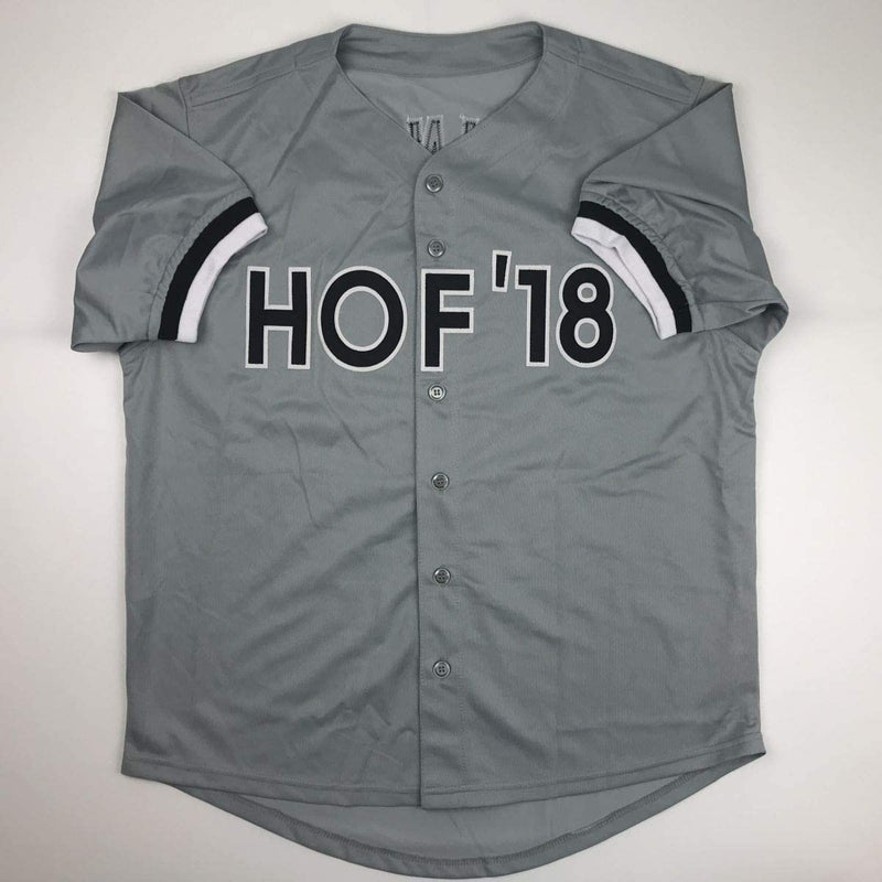 Autographed/Signed Harold Baines 05 WS Champs Chicago Grey Baseball Jersey PSA/DNA COA