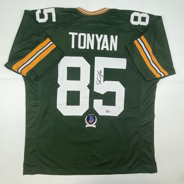 Autographed/Signed Robert Tonyan Green Bay Green Football Jersey Beckett BAS COA