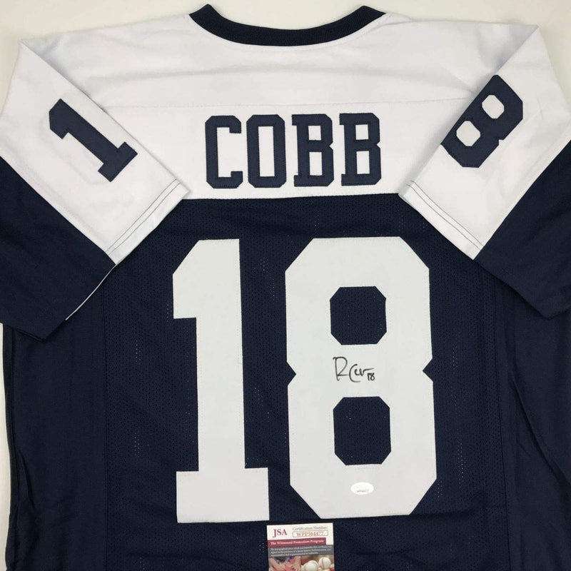 Autographed/Signed Randall Cobb Dallas Thanksgiving Day Football Jersey JSA COA