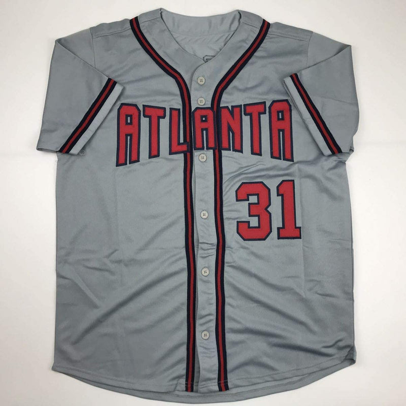 Autographed/Signed Greg Maddux Atlanta Grey Baseball Jersey JSA COA