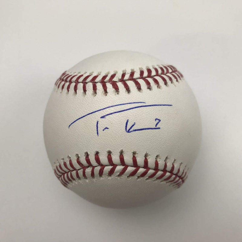Autographed/Signed Trea Turner Rawlings Official Major League Baseball ROML JSA COA
