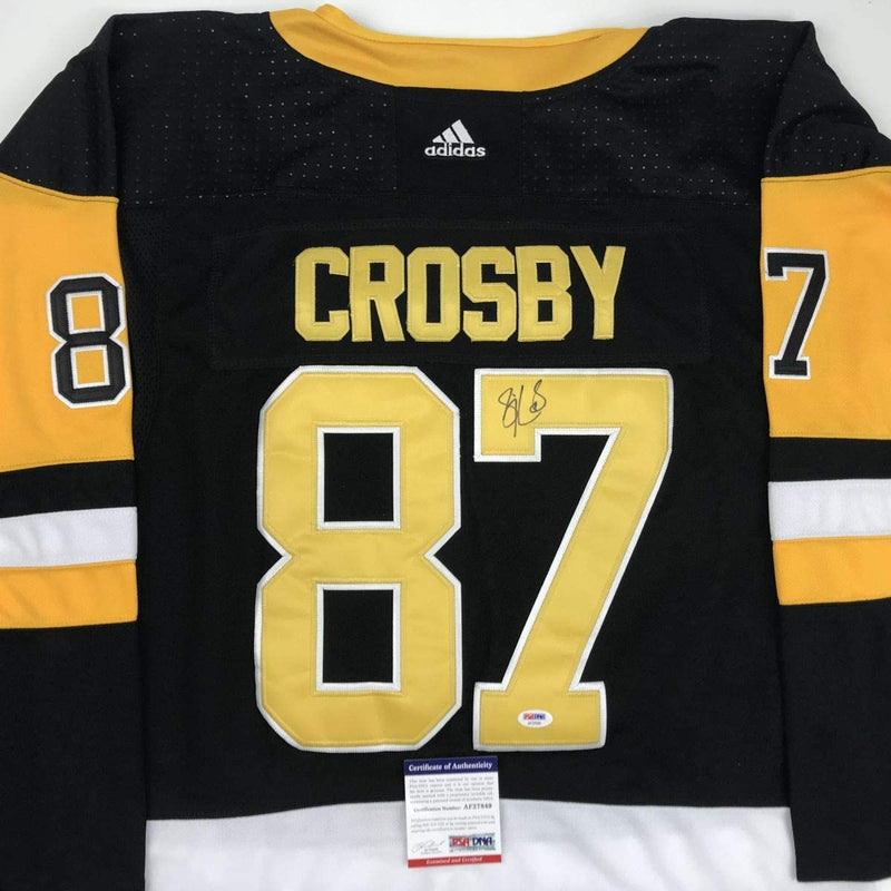 Autographed/Signed Sidney Crosby Pittsburgh Black Hockey Jersey PSA/DNA COA