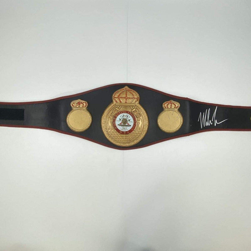 Autographed/Signed Mike Tyson WBA Black Boxing Replica Championship Belt Athlete Hologram COA