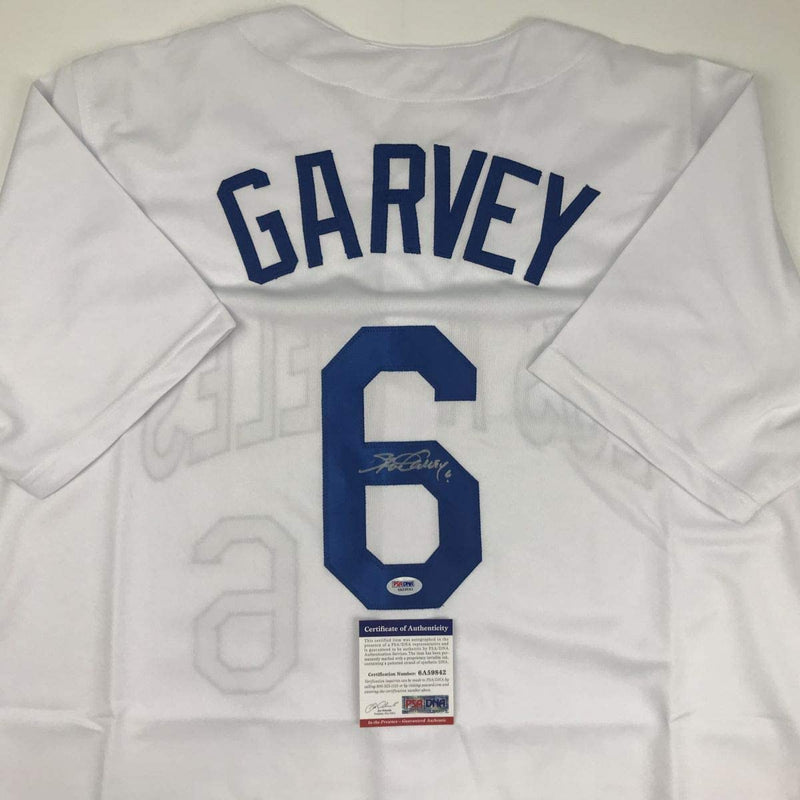 Autographed/Signed Steve Garvey Los Angeles LA White Baseball Jersey PSA/DNA COA