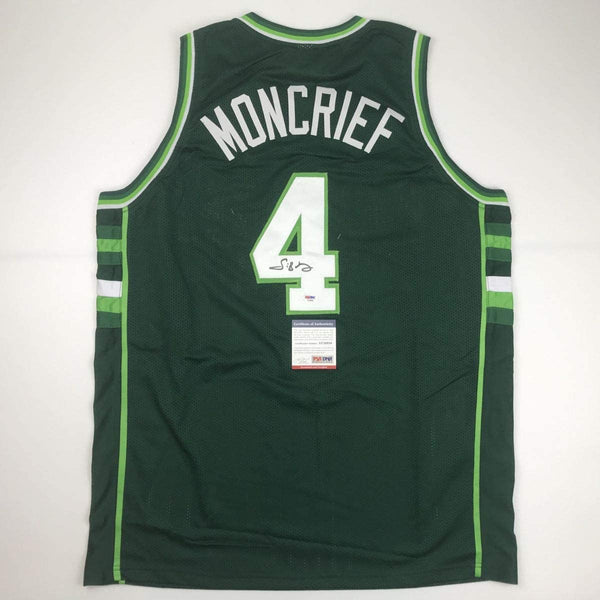 Autographed/Signed Sidney Moncrief Milwaukee Green/White Basketball Jersey PSA/DNA COA