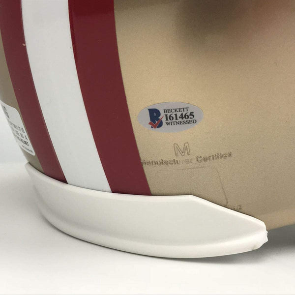 Autographed/Signed Dwight Clark The Catch San Francisco 49ers Full Size FS F/S Replica Football Helmet Beckett BAS COA