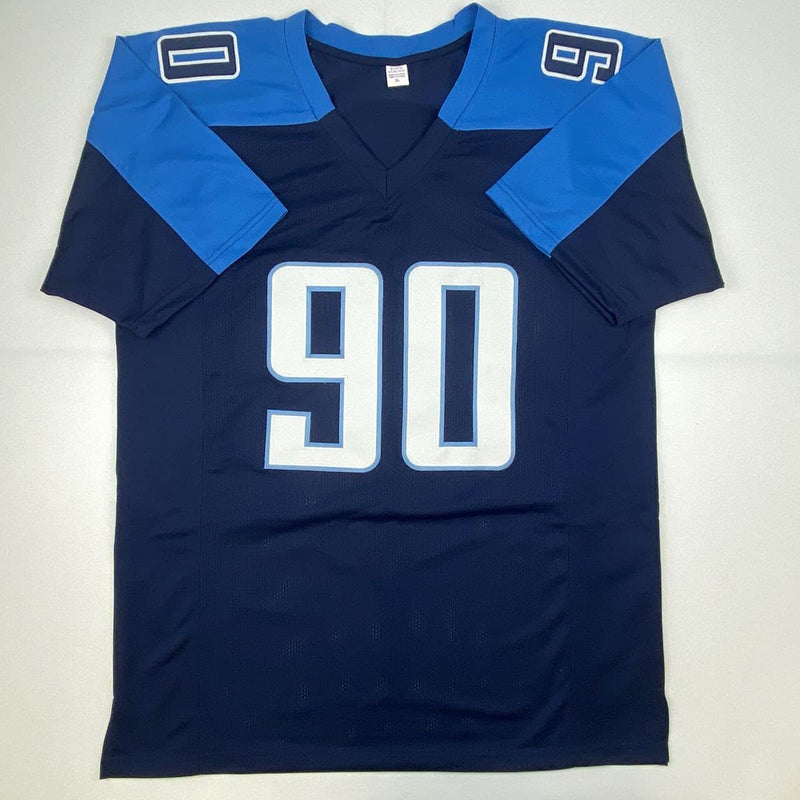 Autographed/Signed Jevon Kearse Tennessee Dark Blue Football Jersey JSA COA