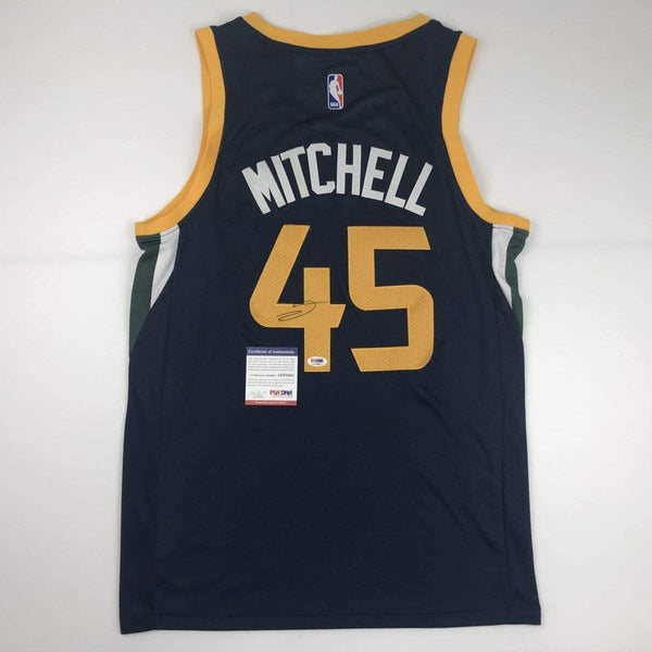 Autographed/Signed Donovan Mitchell Utah Blue Basketball Jersey PSA/DNA COA