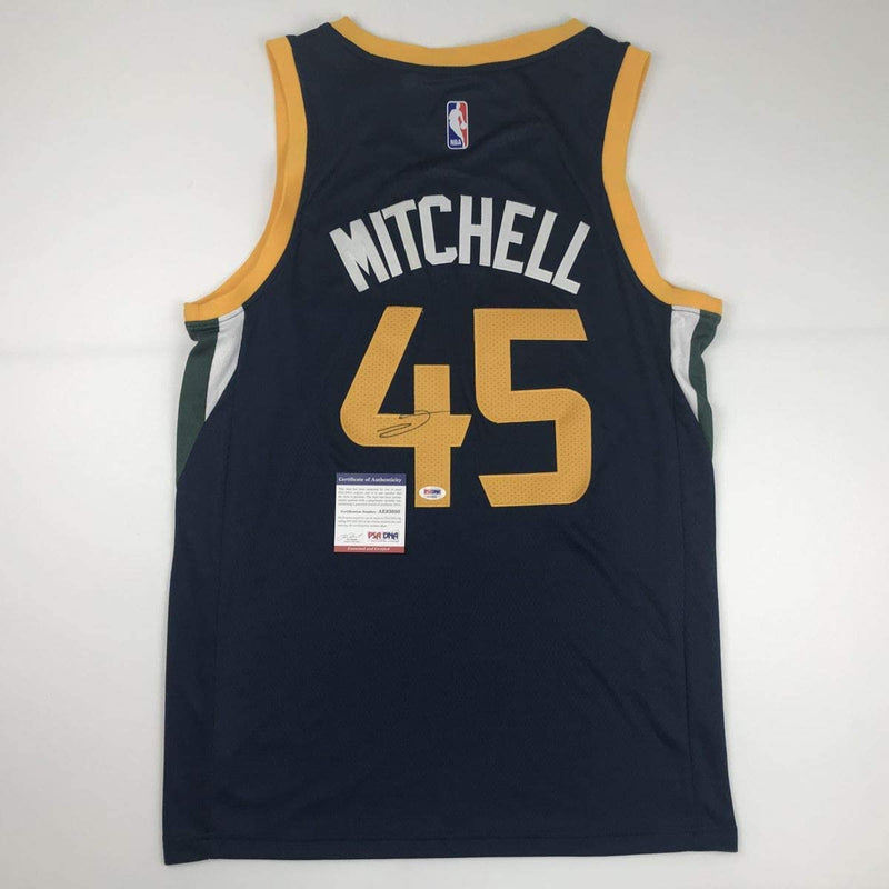 Autographed/Signed Donovan Mitchell Utah Blue Basketball Jersey PSA/DNA COA