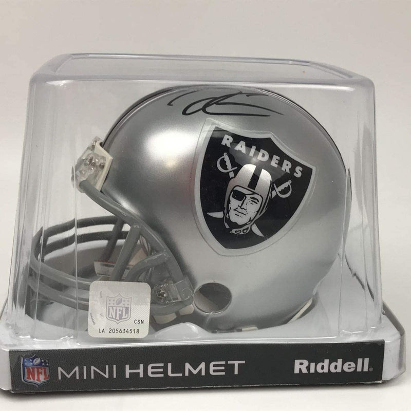 Autographed/Signed Derek Carr Oakland Raiders Football Mini Helmet PSA/DNA COA