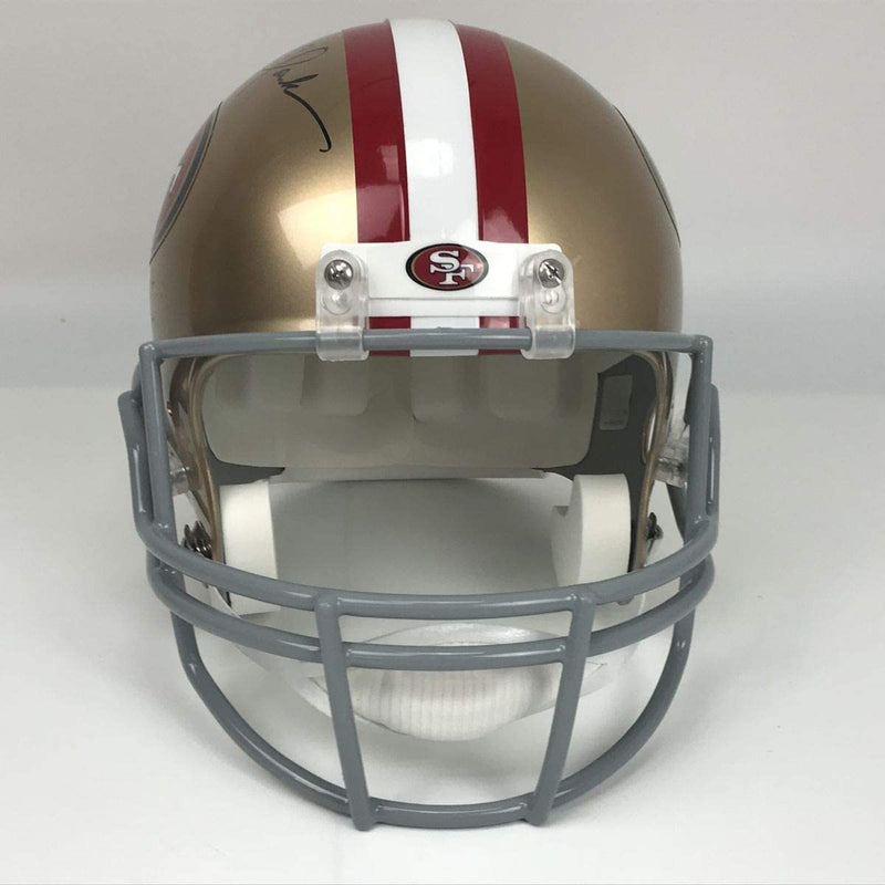 Autographed/Signed Dwight Clark The Catch San Francisco 49ers Full Size FS F/S Replica Football Helmet Beckett BAS COA