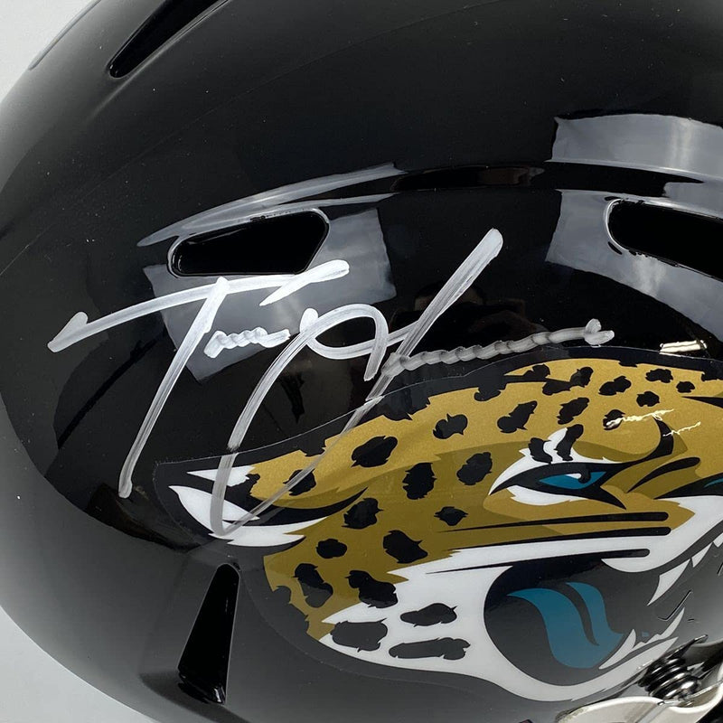 Autographed/Signed Trevor Lawrence Jacksonville Jaguars Full Size FS F/S Replica Football Helmet Fanatics COA