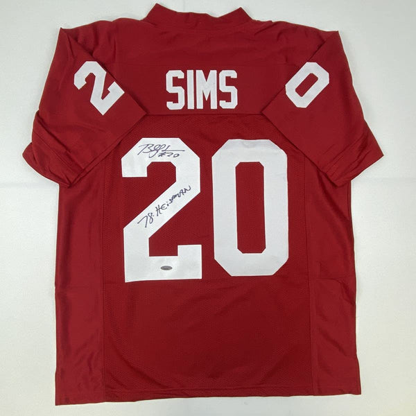 Autographed/Signed Billy Sims 78 Heisman Oklahoma Maroon College Football Jersey Tristar COA Holo Only