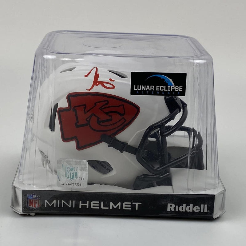 Autographed/Signed Tyreek Hill Kansas City Chiefs Lunar Eclipse Mini Football Helmet Beckett BAS COA