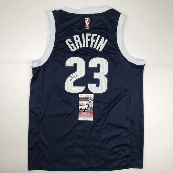 Autographed/Signed Blake Griffin Detroit Dark Blue Basketball Jersey JSA COA