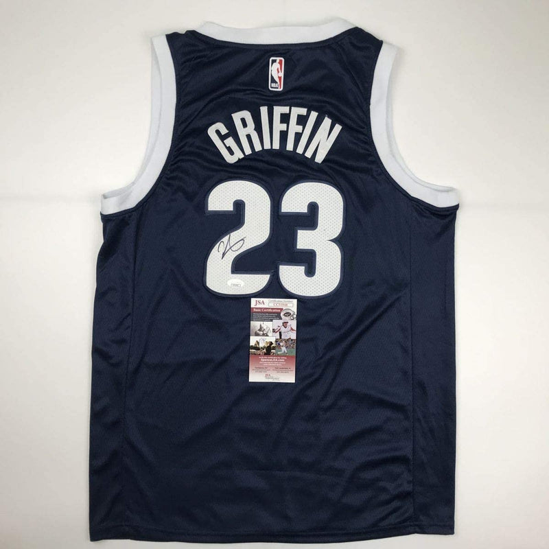 Autographed/Signed Blake Griffin Detroit Dark Blue Basketball Jersey JSA COA