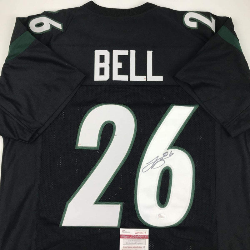 Autographed/Signed Le'Veon LeVeon Bell New York Black Football Jersey JSA COA