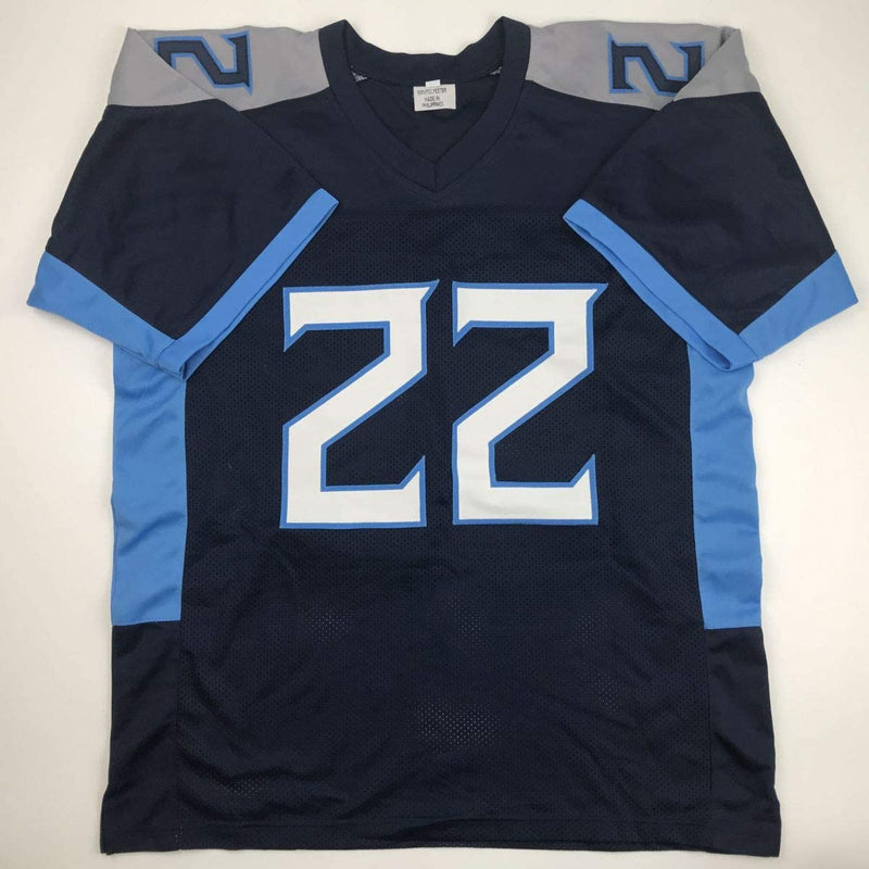 Autographed/Signed Derrick Henry Tennessee Titans Dark Blue Football Jersey JSA COA