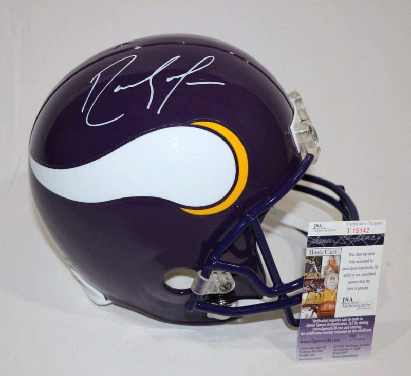 Autographed/Signed Randy Moss Minnesota Vikings Full Size FS F/S Replica Football Helmet JSA COA