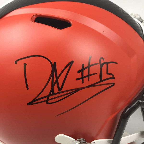 Autographed/Signed David Njoku Cleveland Browns Riddell Full Size FS F/S Replica Football Helmet PSA/DNA COA