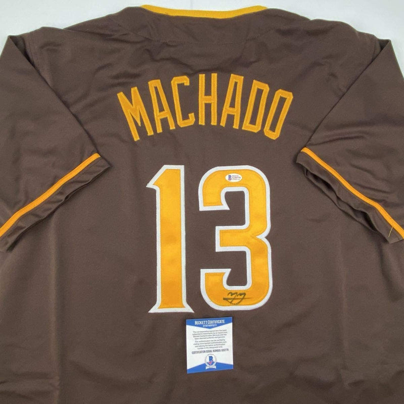 Autographed/Signed Manny Machado San Diego Brown Baseball Jersey Beckett BAS COA