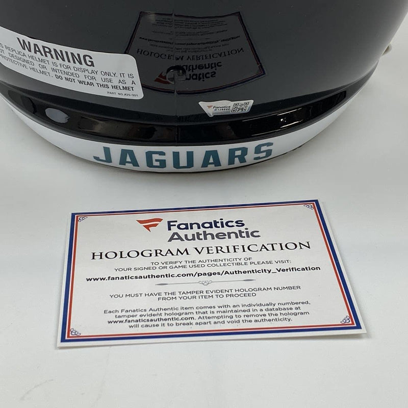 Autographed/Signed Trevor Lawrence Jacksonville Jaguars Full Size FS F/S Replica Football Helmet Fanatics COA